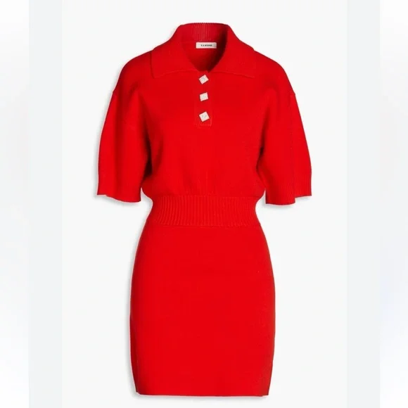 Sandro Red Knit Mini Dress - Picture 2 of 4